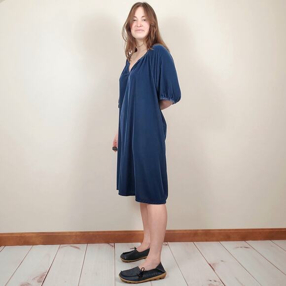 Cutout Leather Moccasins Blue 10 or 42 - Picture 3 of 11